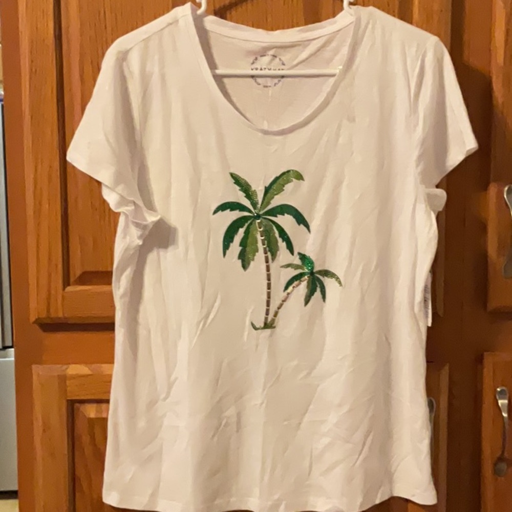 NWT krazy kat ladies palm tree t-shirt size medium